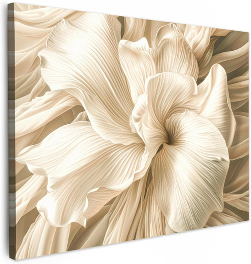 Beige Flower Canvas Wall Art 40x30cm Framed Floral Print