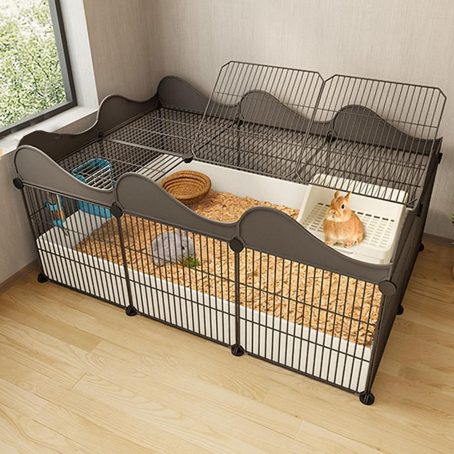 Large Indoor Rabbit Hutch Metal Wire Secure Small Animal Enclosure