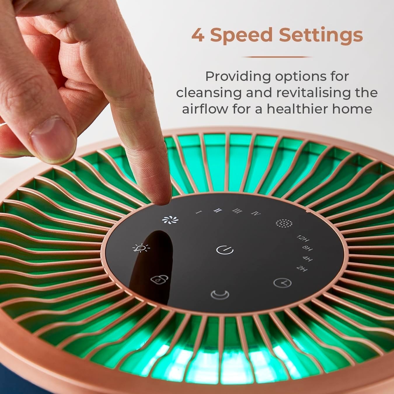 Desktop HEPA 13 Air Purifier Quiet Sleep Mode Timer Mood Light 14m²