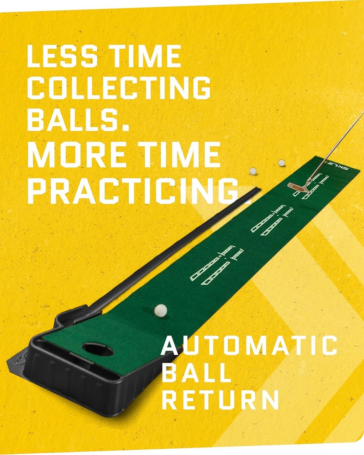 Indoor Golf Putting Mat 9ft Alignment Trainer w/ Ball Return Practice Green