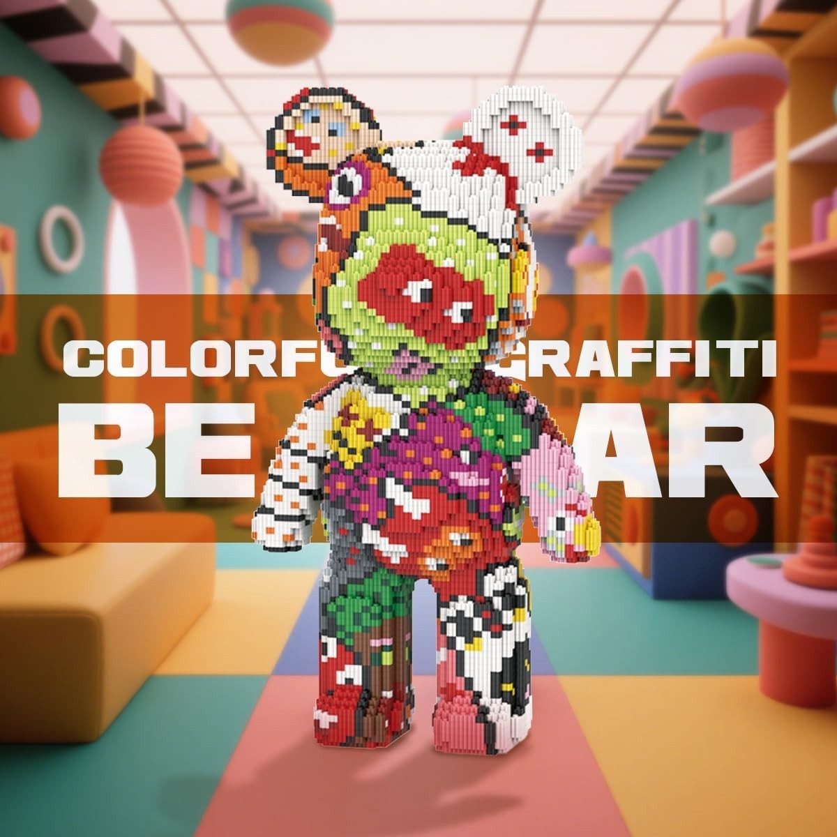 Graffiti Bear Building Blocks Set 7220pcs | DIY Art Toy Gift Kids Adults