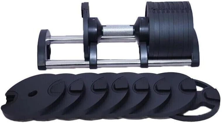 Adjustable Dumbbells Pair 2x32kg Solid Metal Quick Dial Home Gym