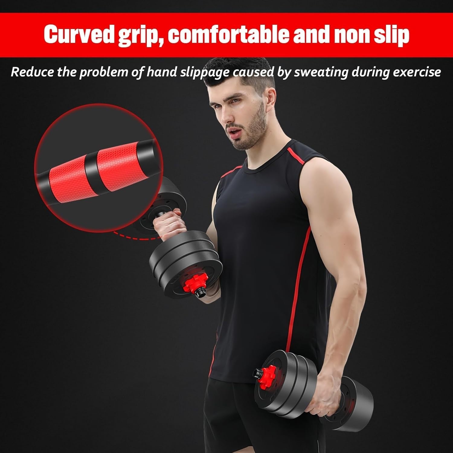 40KG Adjustable Dumbbells Set 4 in 1 Barbell Kettlebell Home Gym