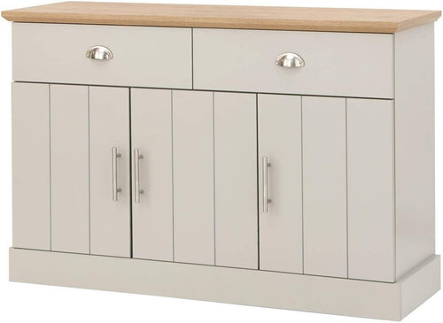 Modern Grey & Oak Sideboard Cabinet with 2 Drawers & 3 Doors – Living Room