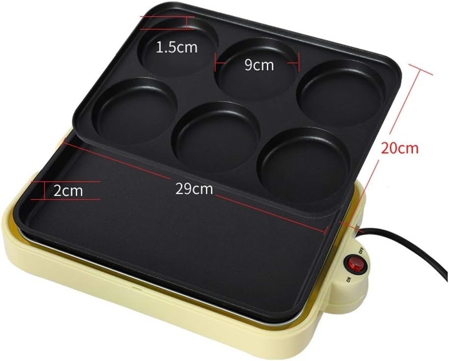 Electric Non-Stick Frying Pan Sandwich Toaster 800W Egg Burger Crepe & Pie Make