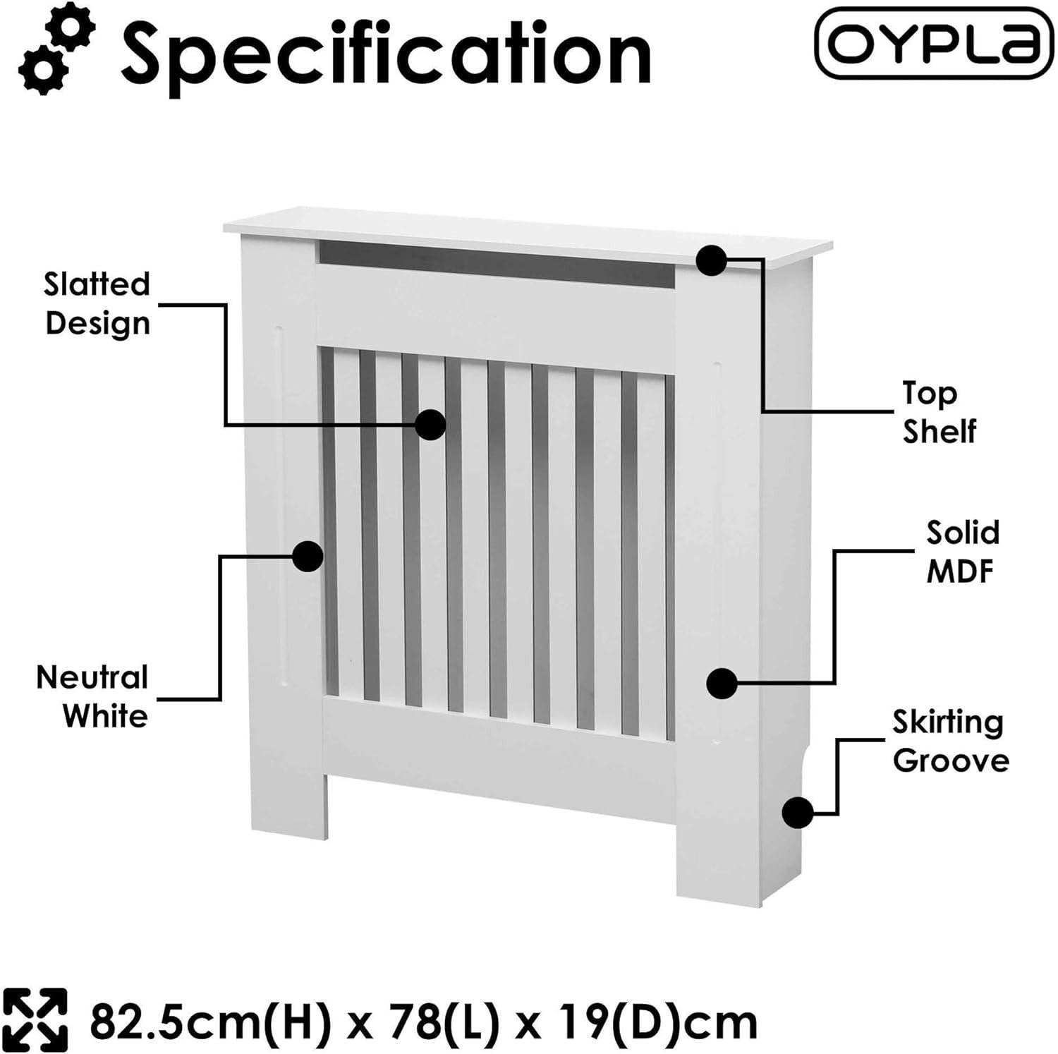 Small White Radiator Cover | Slatted MDF Cabinet