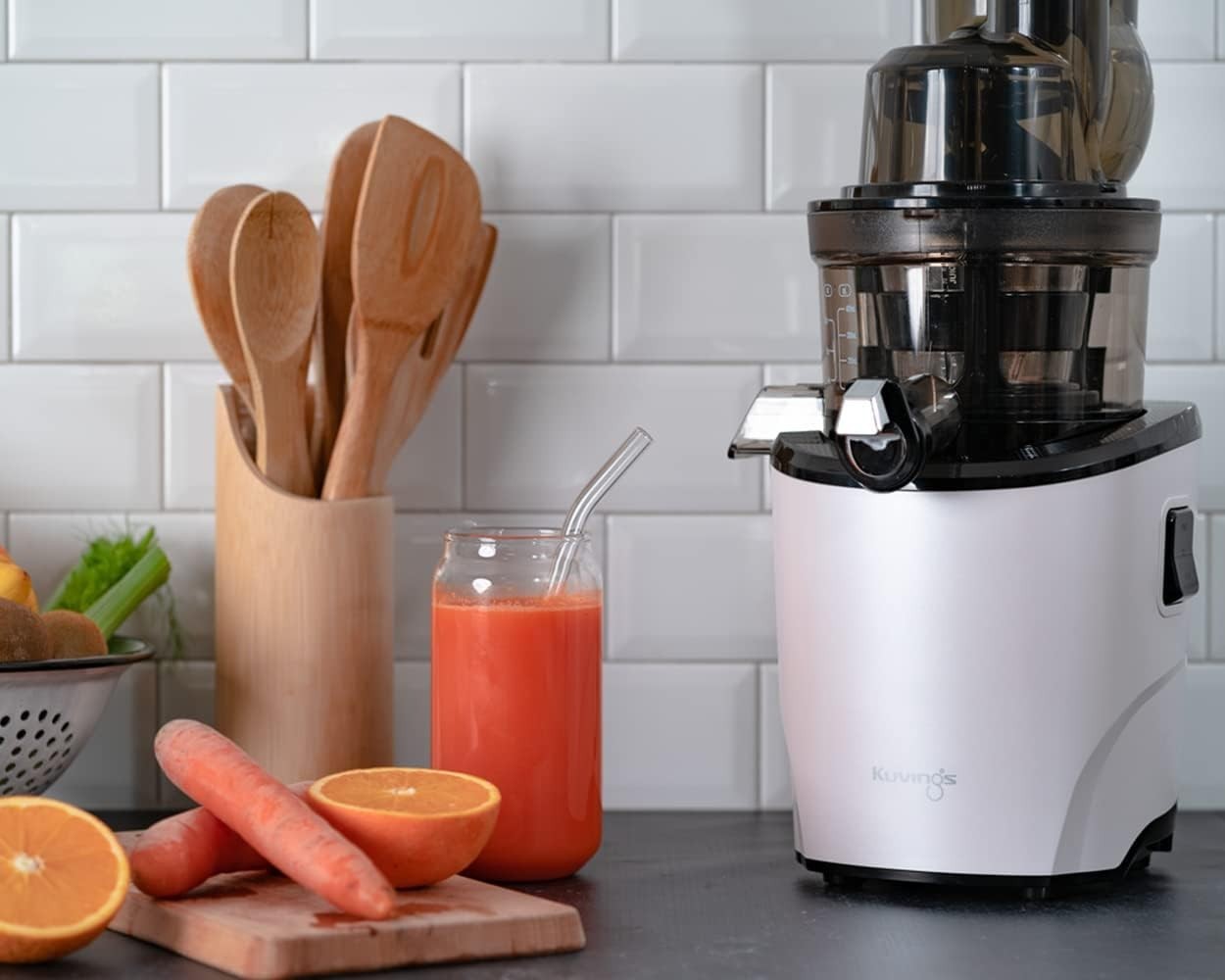 Cold Press Slow Juicer Auto Cutting Dual Feed Chute BPA Free Quiet