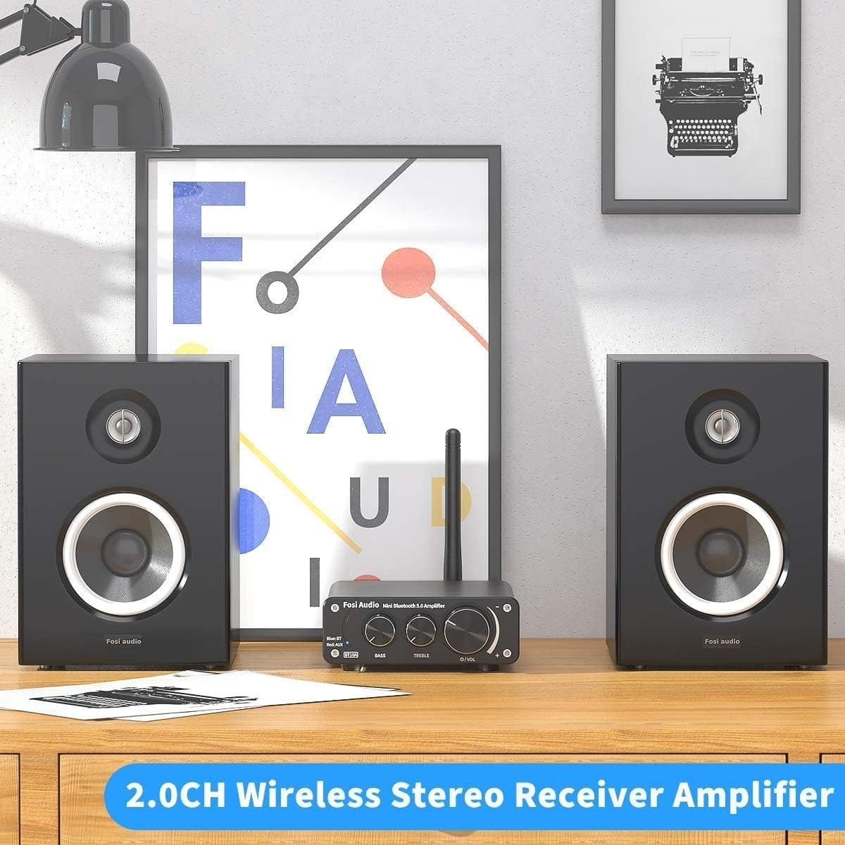 Bluetooth 5.0 Stereo Amplifier 50W x2 Mini HiFi Class D