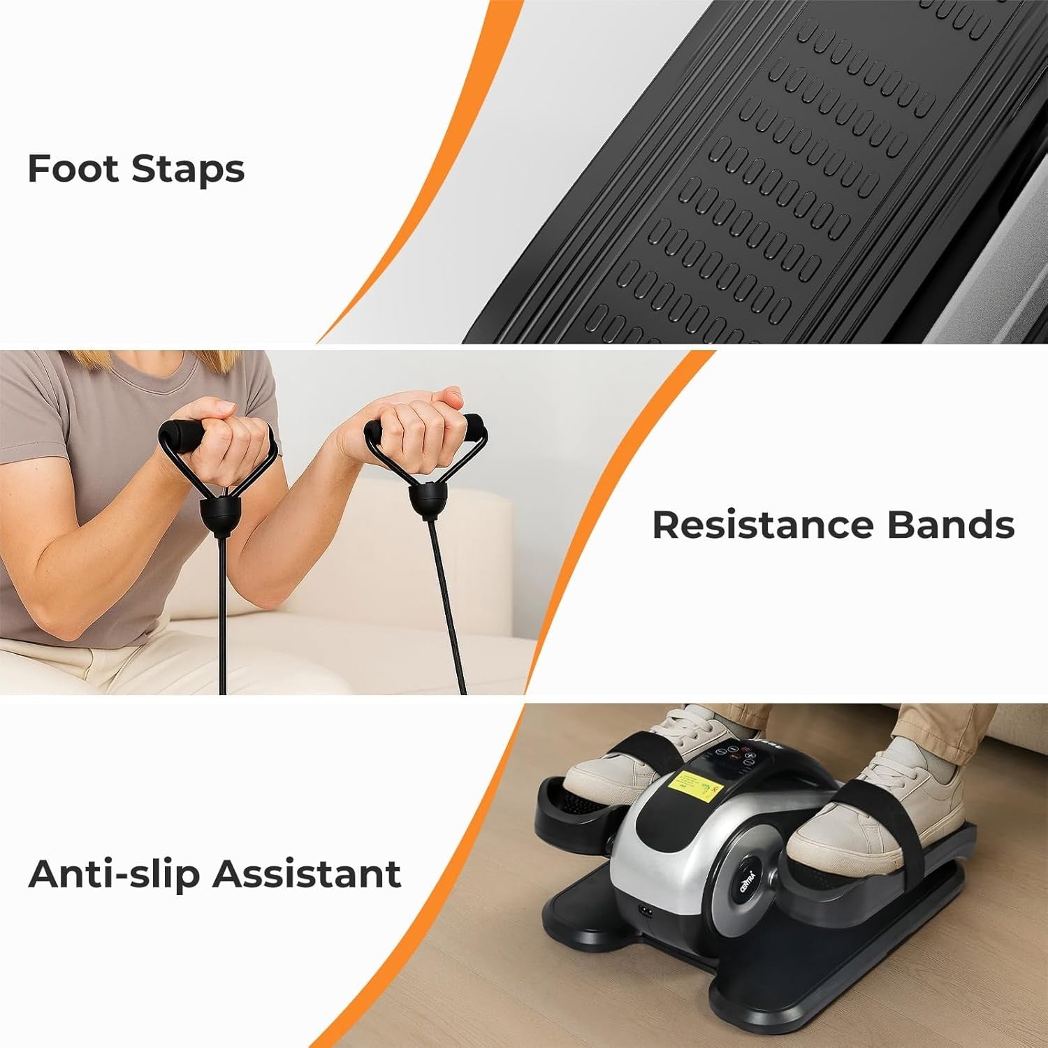 Under Desk Electric Elliptical Pedal Exerciser Quiet Seated Leg Trainer 15 Speed