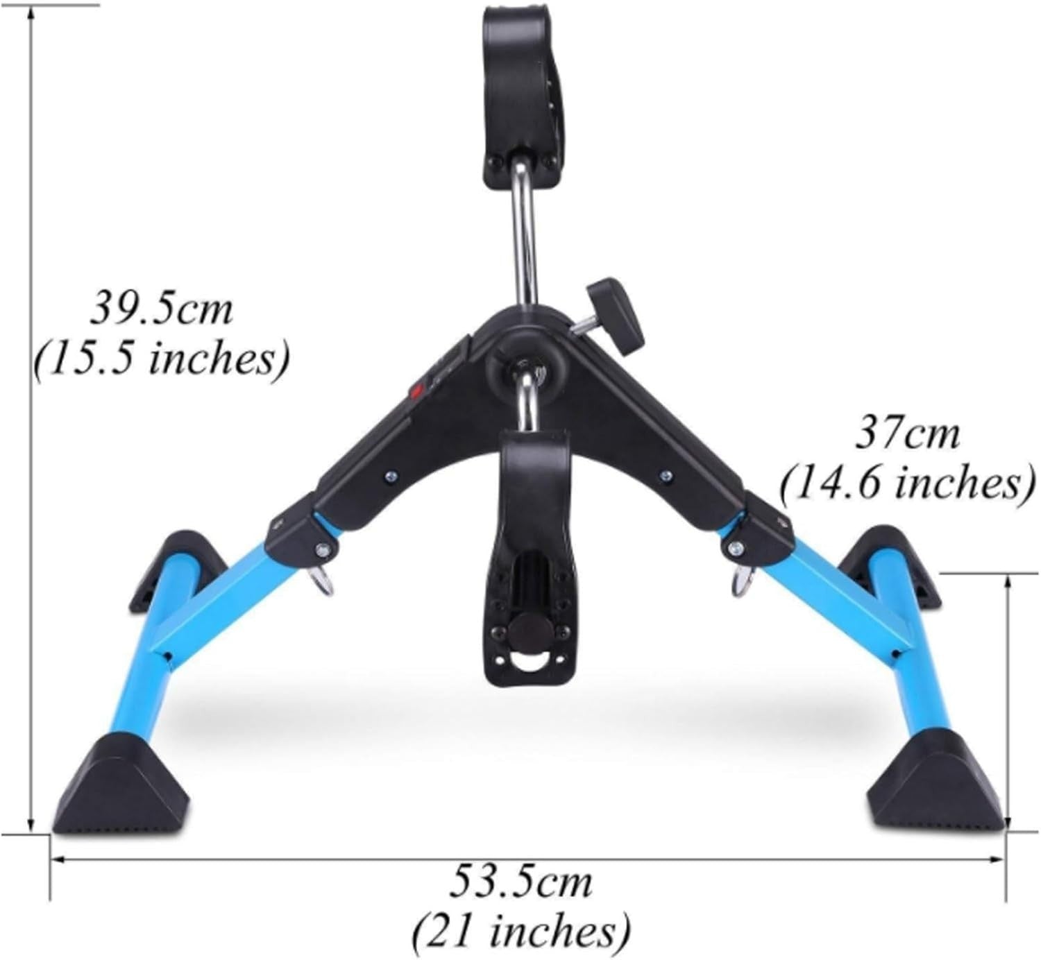 Foldable Under Desk Pedal Exerciser LCD Adjustable Resistance Rehab Blue