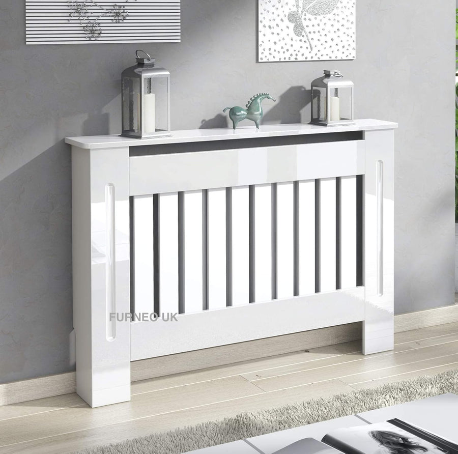 Modern High Gloss White Radiator Cover Cabinet Medium 81.5x112cm