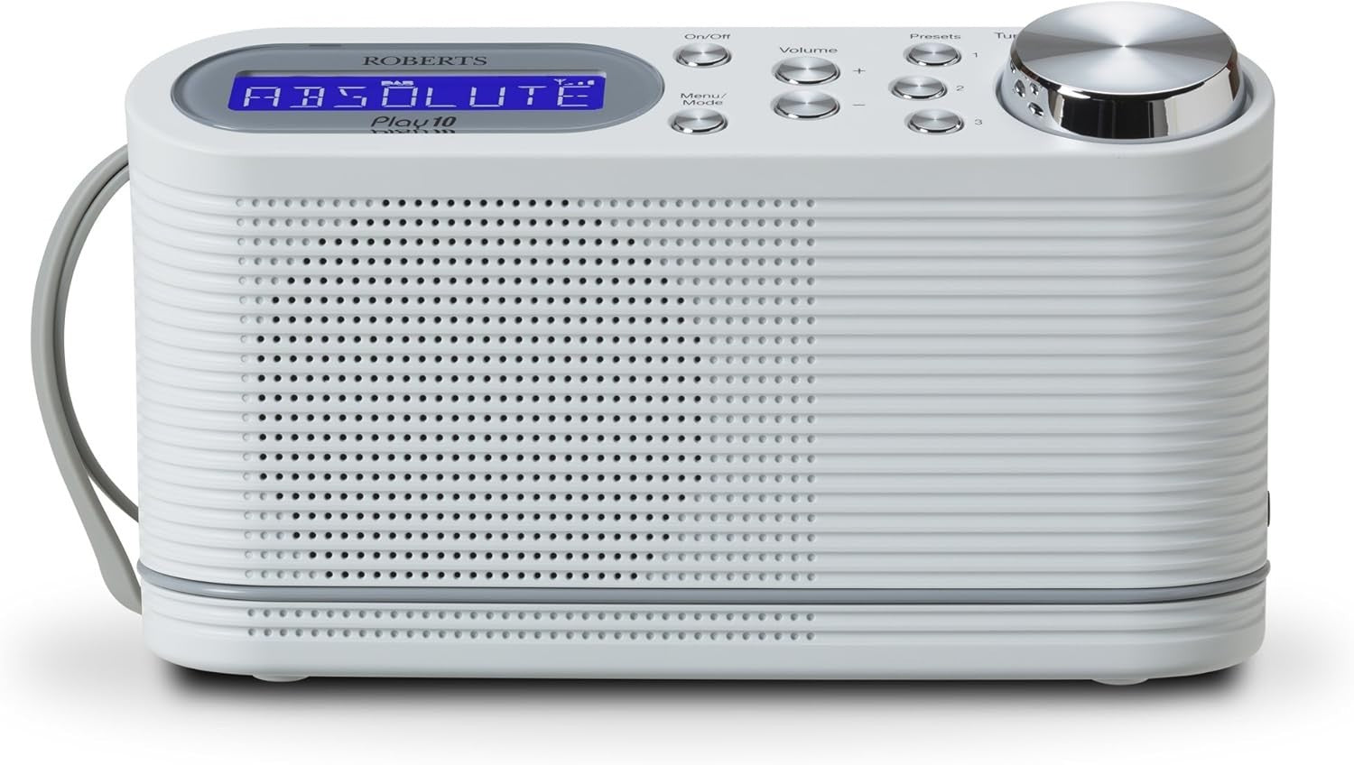 Portable DAB+ FM Digital Radio Alarm Clock White Battery Powered