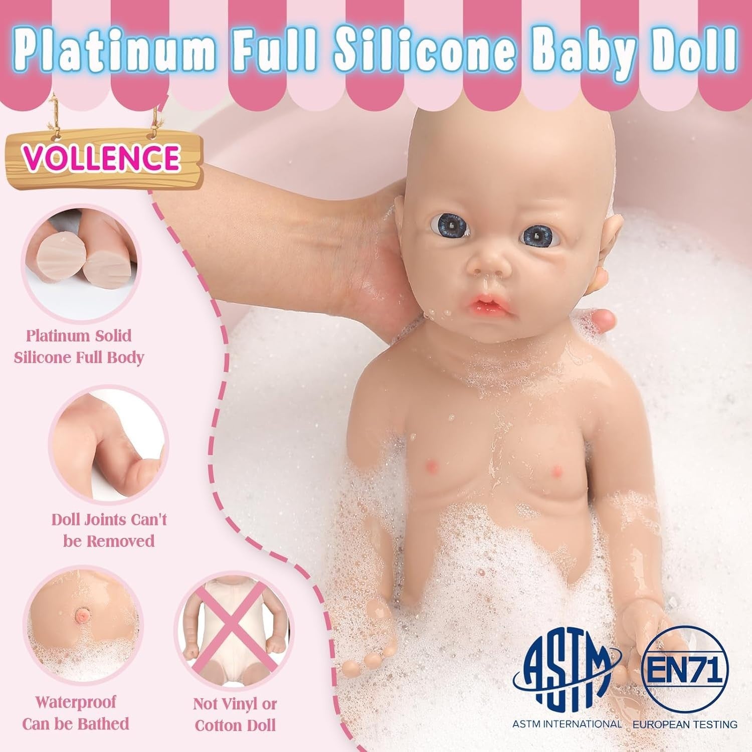 16 Inch Full Silicone Baby Doll Realistic Newborn Girl Feeding Set