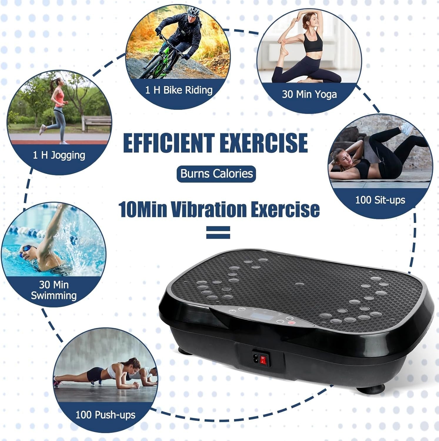 Compact Vibration Plate Fitness Platform Full Body Home Workout 330lb