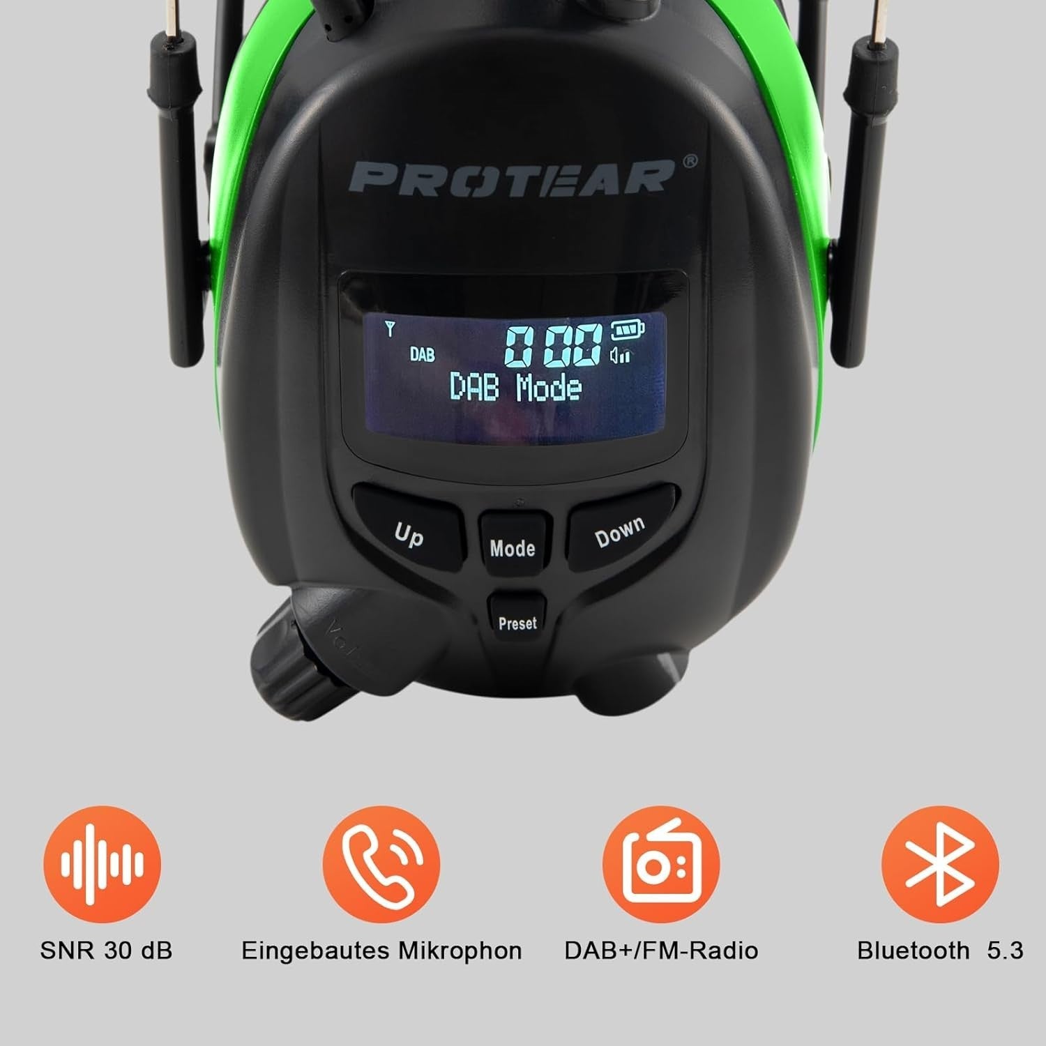 Bluetooth Ear Defenders with DAB+/FM Radio & 30dB Noise Reduction