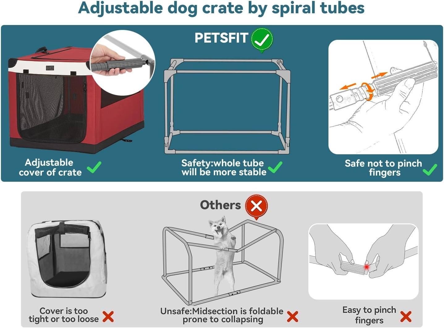 Pop Up Soft Dog Crate Red – Foldable Travel Kennel for Medium & Large Pets