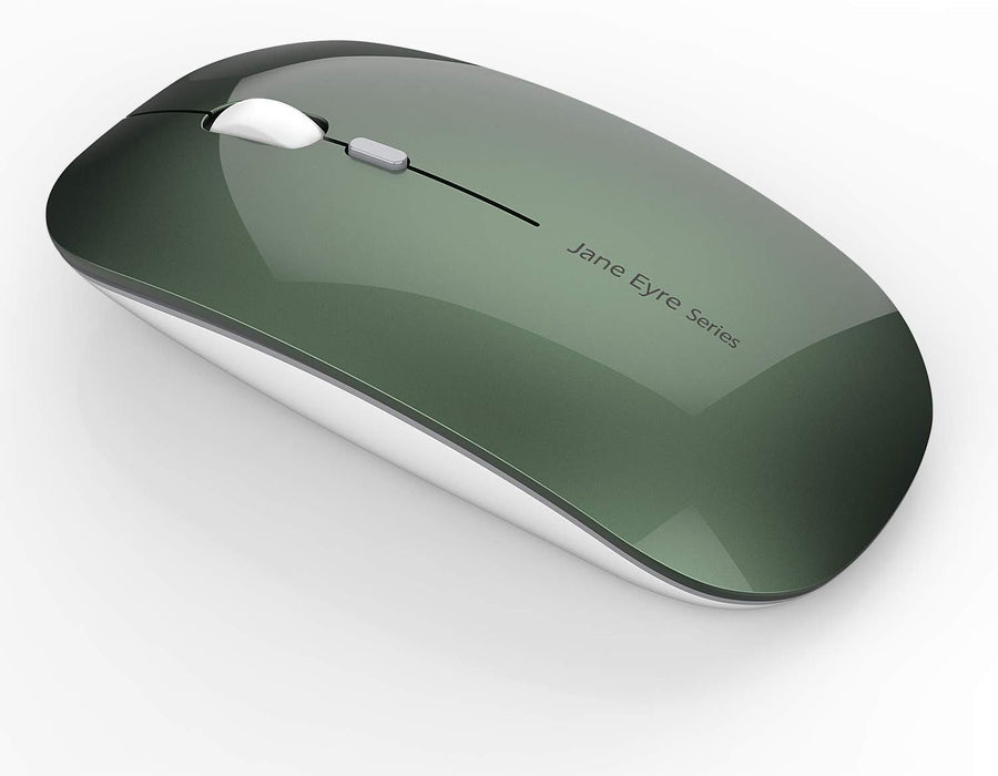 Rechargeable Silent Wireless Mouse Slim 2.4G 1600 DPI Green