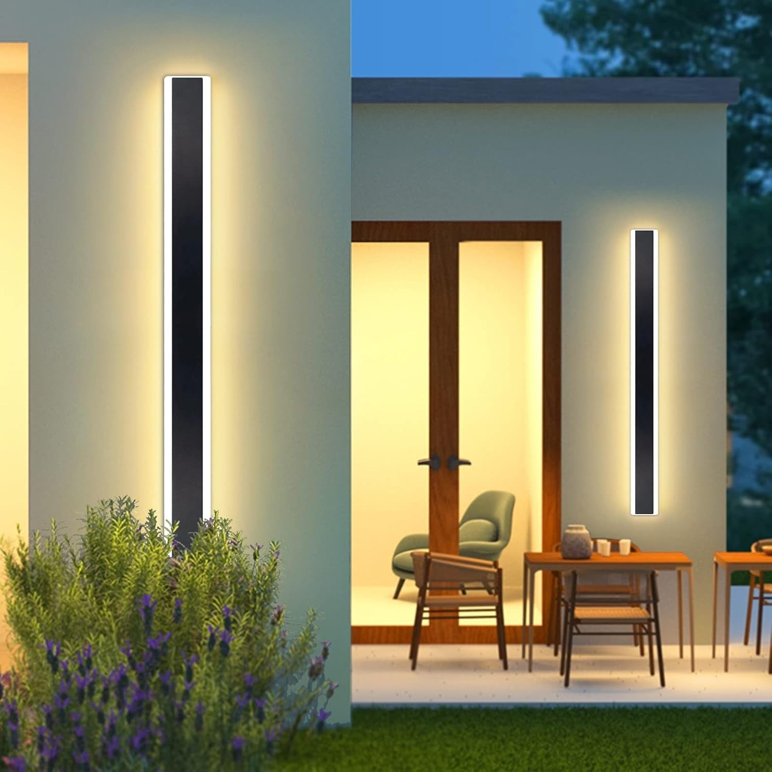 120cm Outdoor LED Wall Light IP65 Dimmable 3-Color Remote Control Lamp