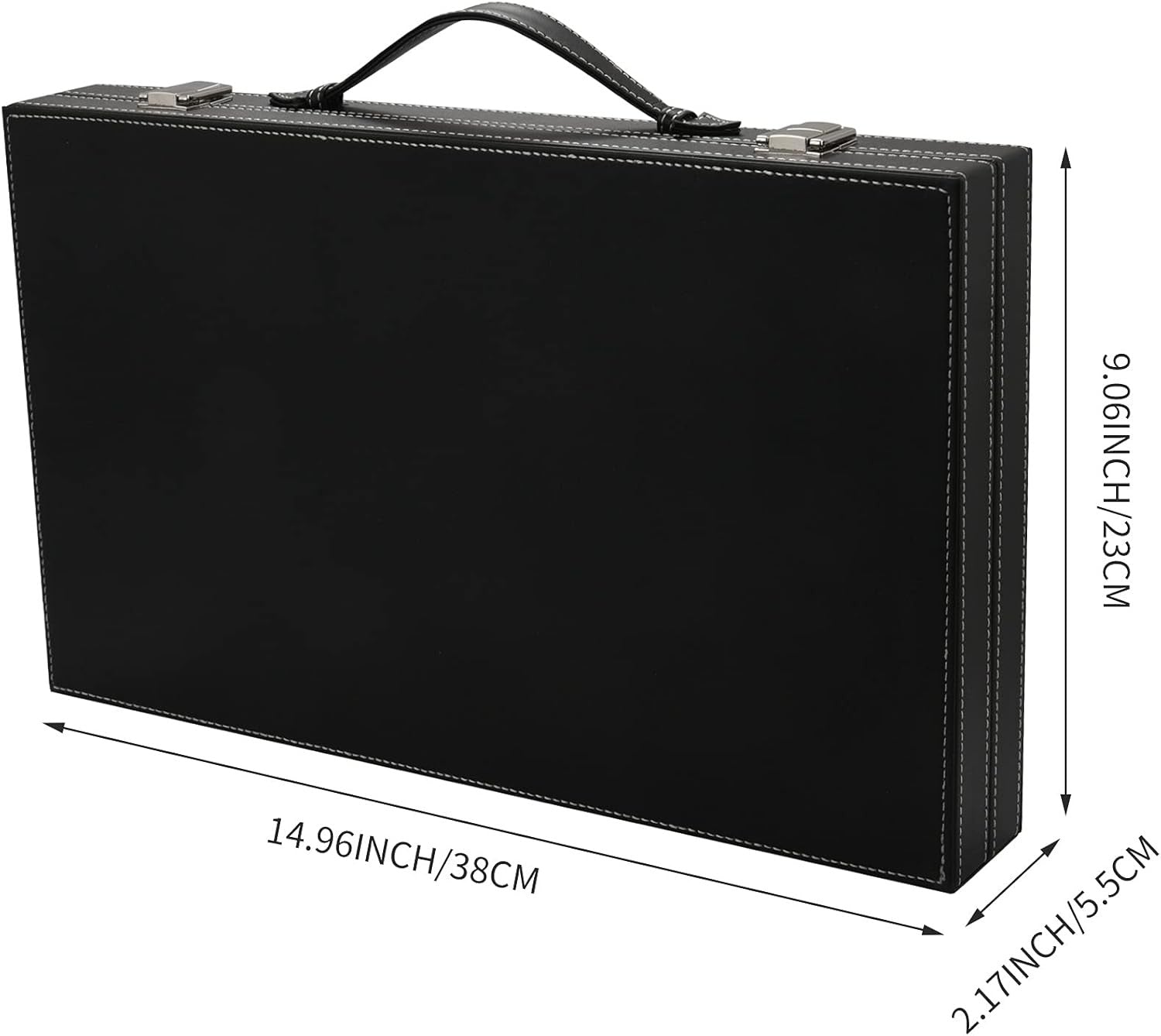 Backgammon Travel Set 14.75 Inch Folding Board with Case Dice Cups