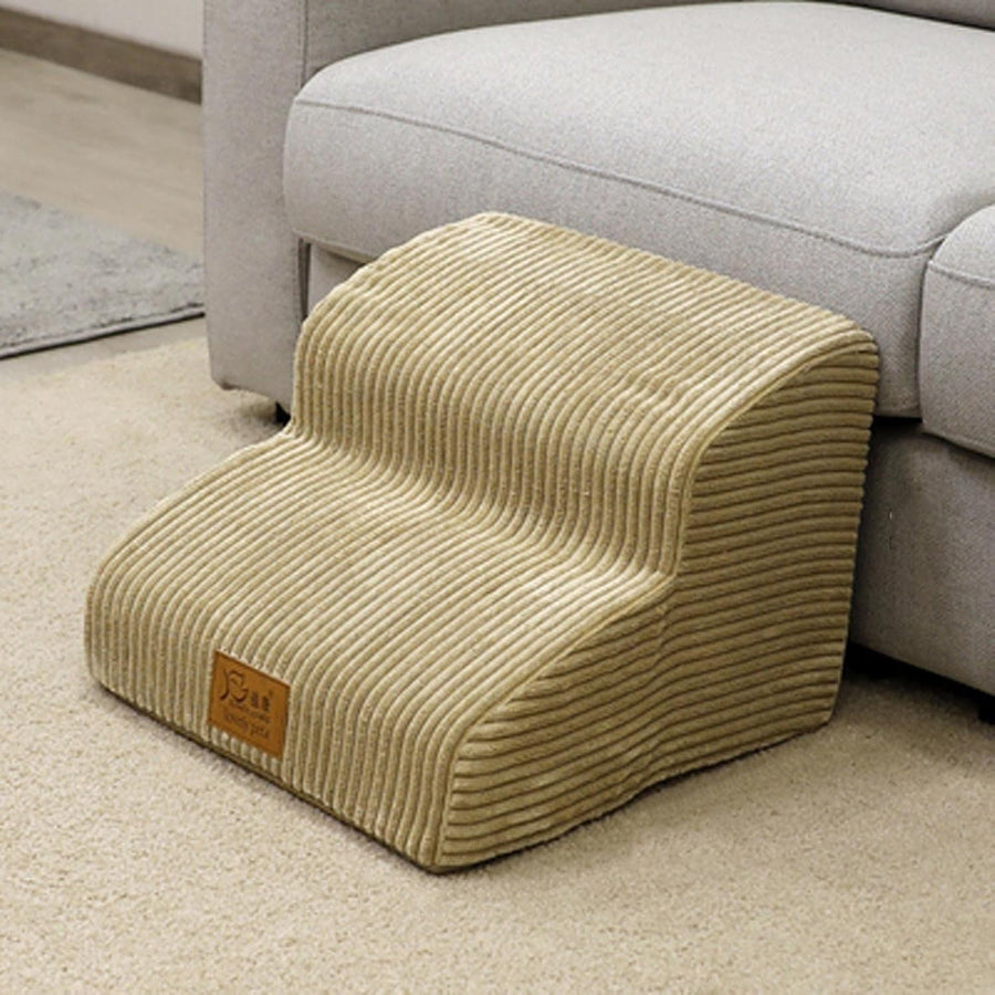 Yanman 2-Step Pet Stairs Small Medium Dogs Cats Sofa Bed Beige