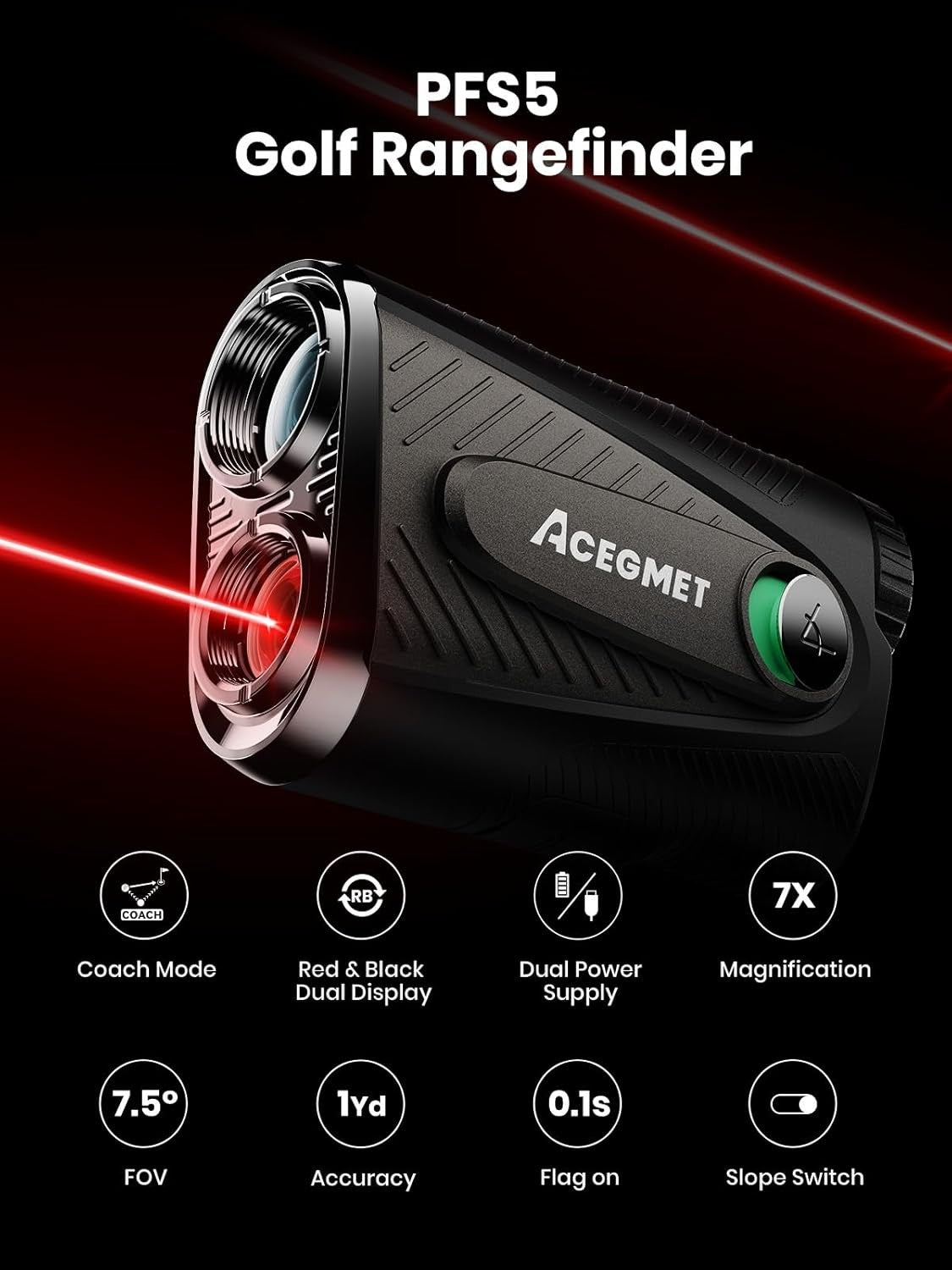Golf Rangefinder 1300 Yards Slope Flag Lock Rechargeable Laser 7X