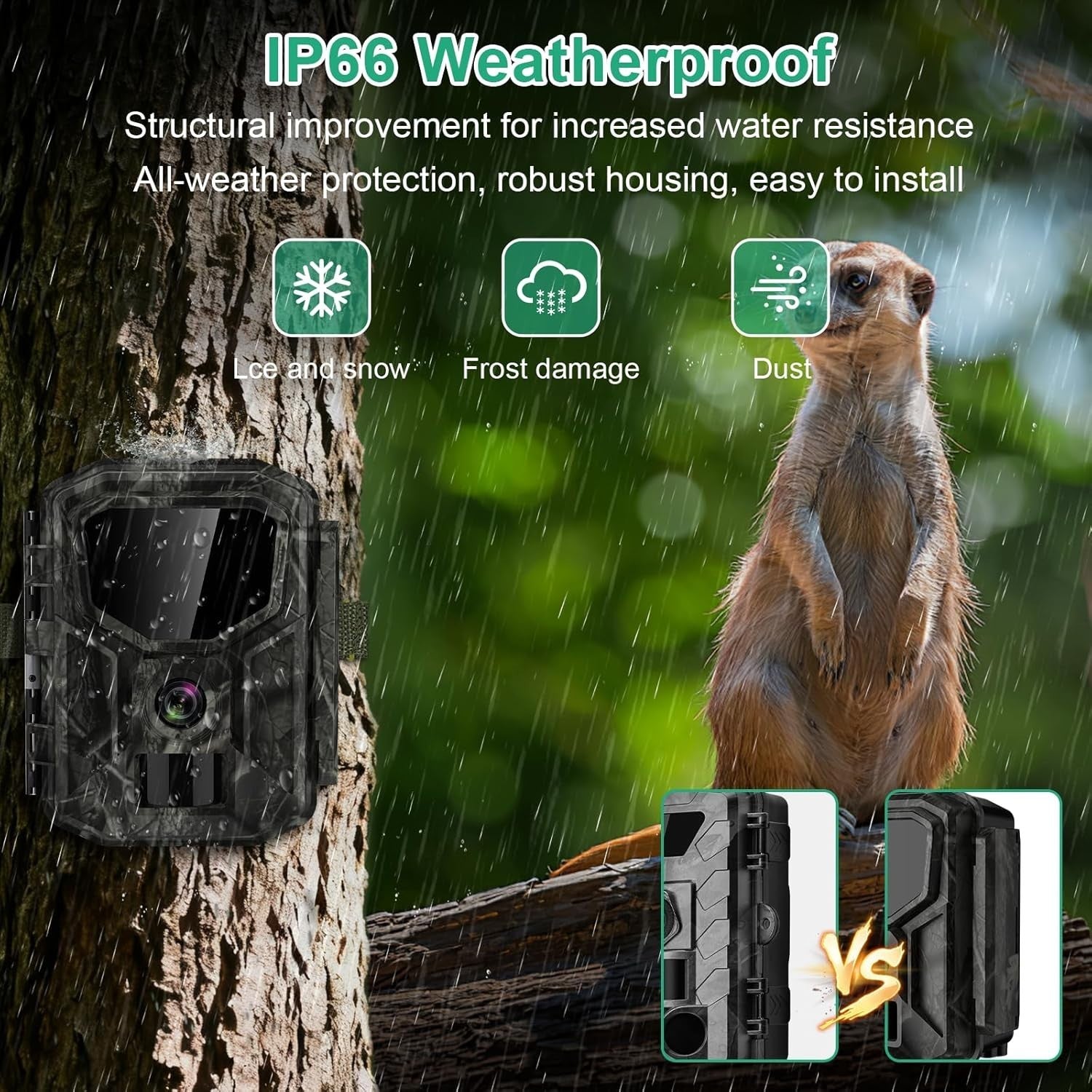 5K Wildlife Camera Night Vision Trail Cam WiFi Solar 64GB IP66