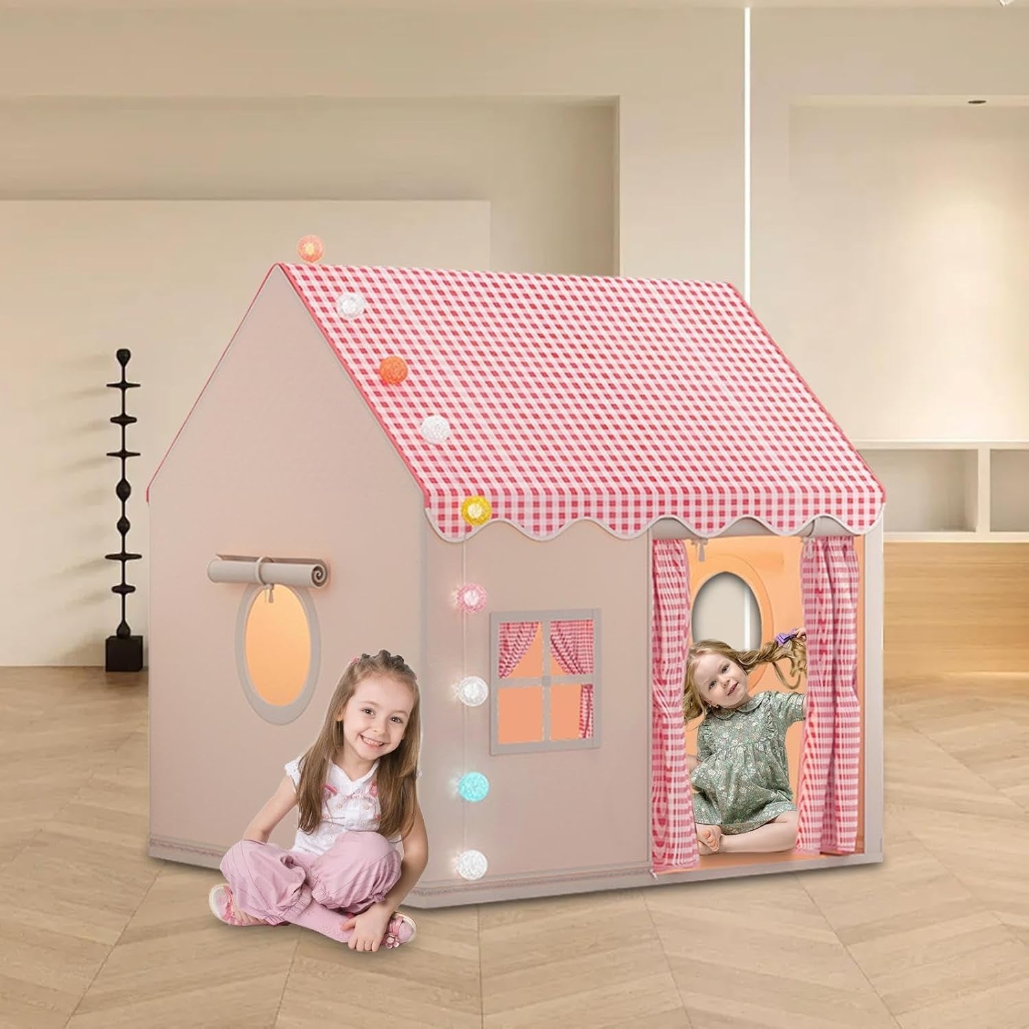 Kids Princess Castle Play Tent w Colour Ball Lights Indoor Outdoor