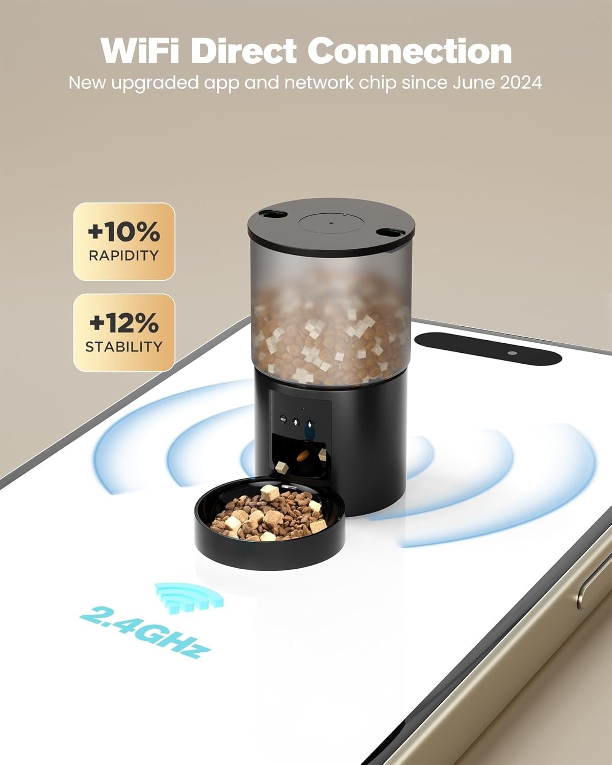 WiFi Automatic Pet Feeder 4L App Control Food Dispenser Timer Feed