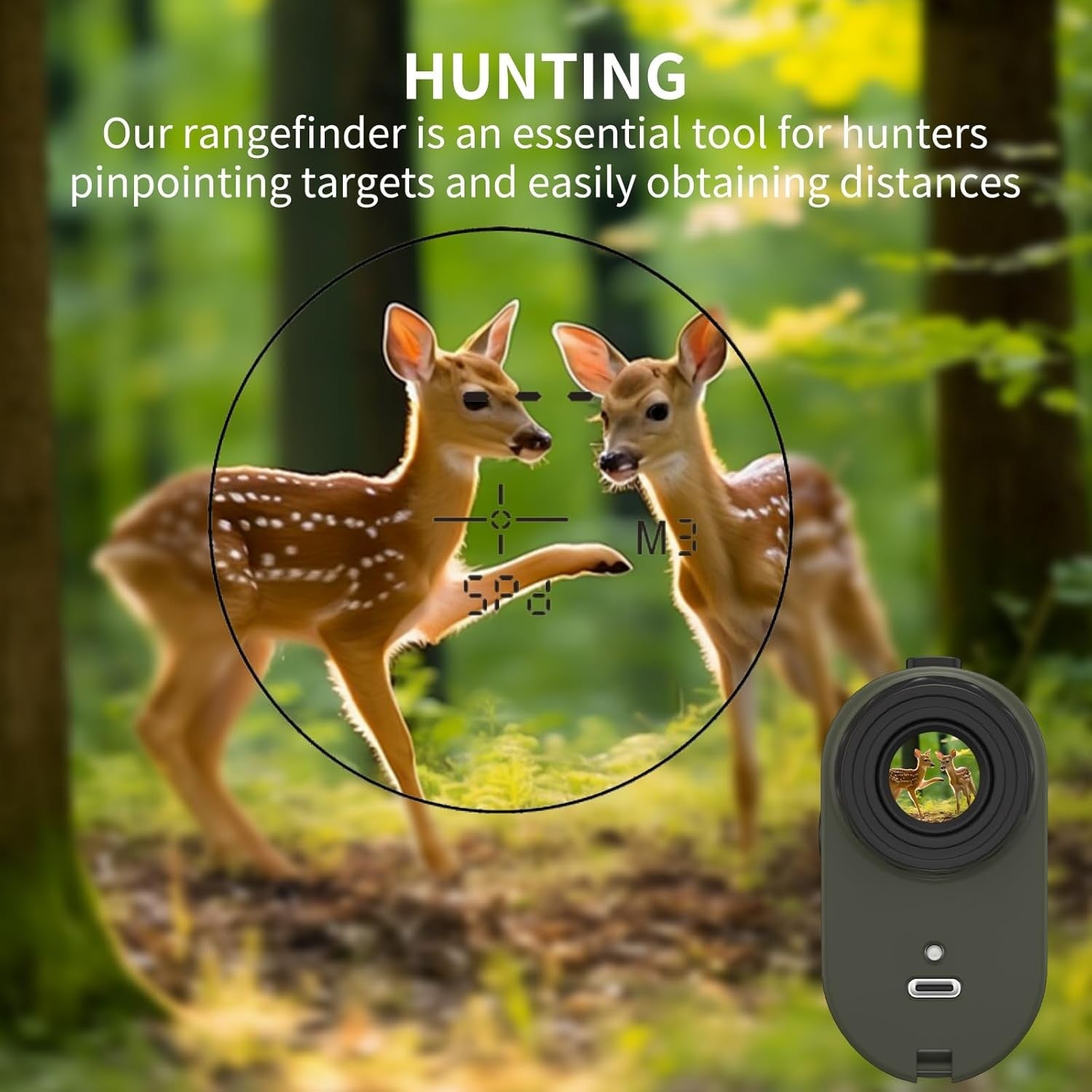 Golf Rangefinder 1200Y Slope Flag Lock Vibration Rechargeable Waterproof