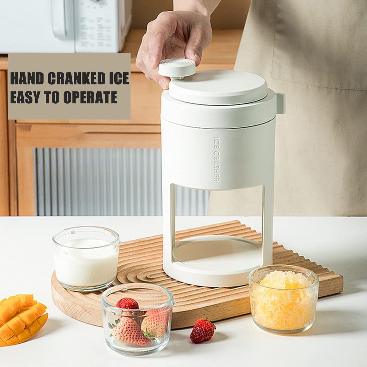 Manual Ice Crusher Snow Cone Slush Maker Portable Home Smoothie Shaver