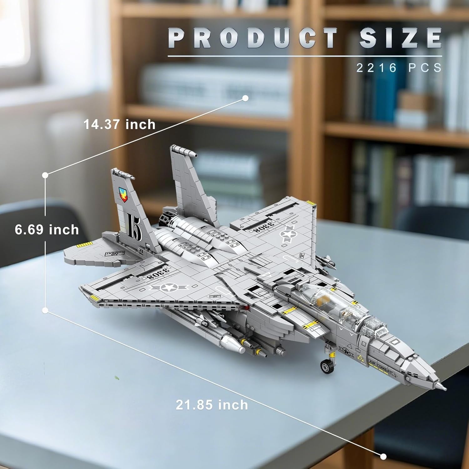 F-15E Fighter Jet Model Kit 2216pcs Military Plane Display Set Adults