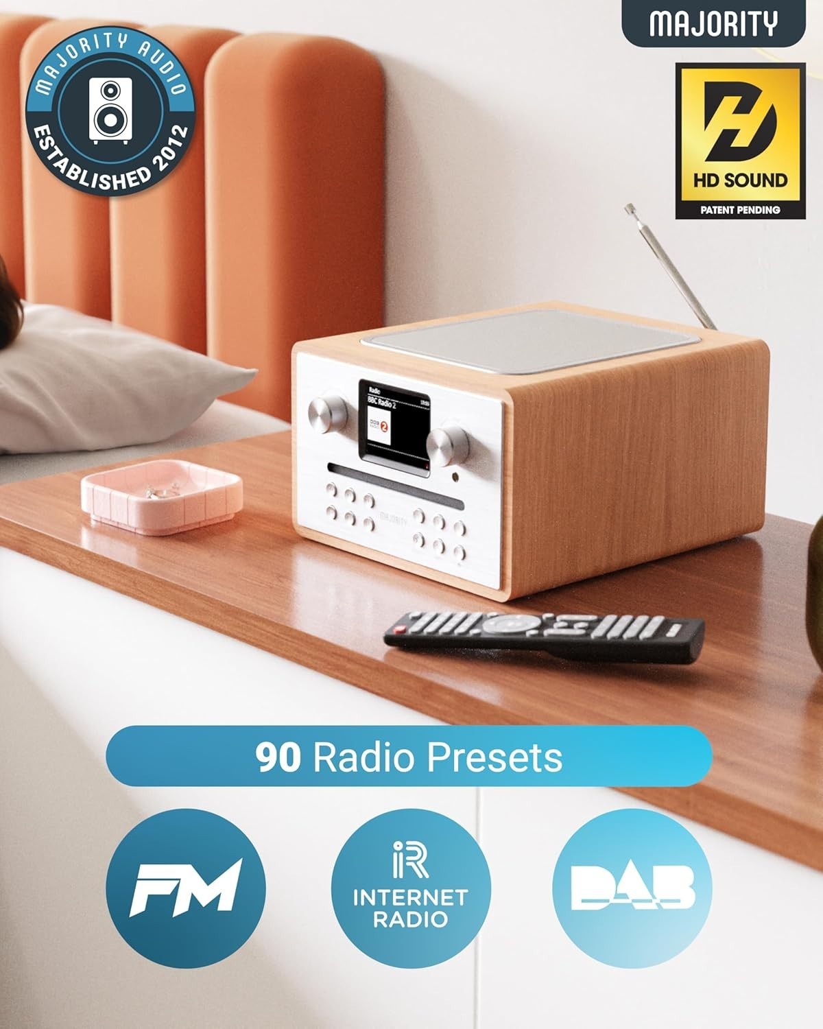 Internet DAB+ CD Player Bluetooth WiFi Radio with Spotify, Alarms & Remote