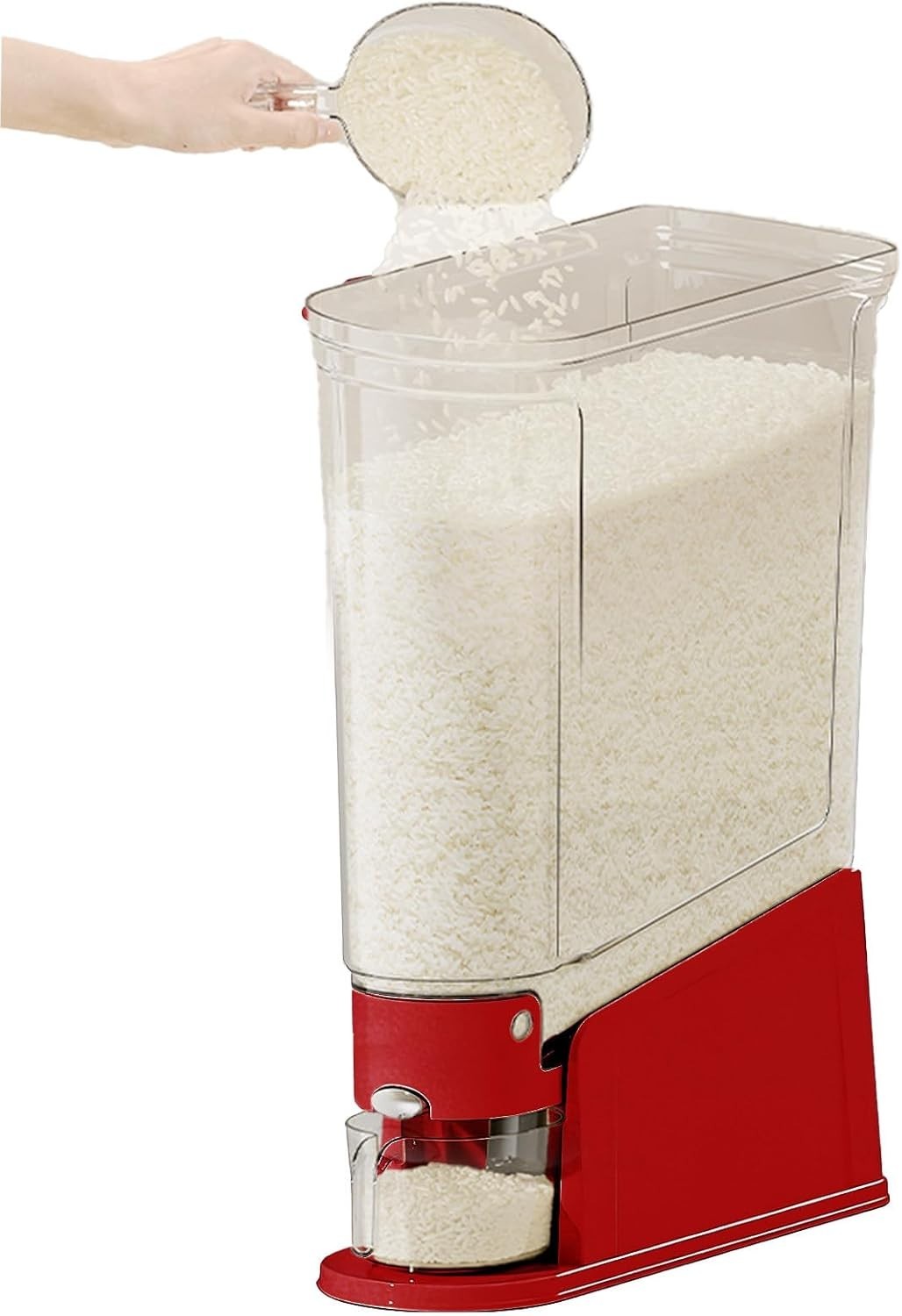 10KG Slim Rice Dispenser Airtight Clear Grain Bin