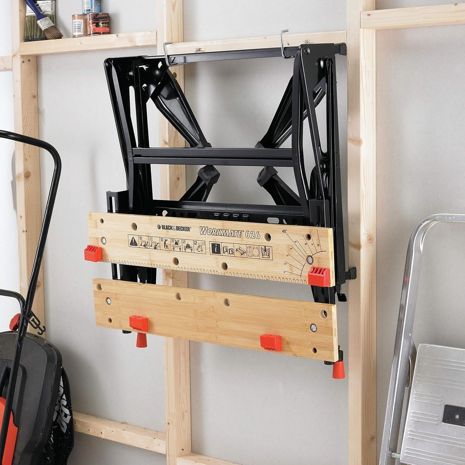 Heavy Duty Dual-Height Sawhorse Workbench with Steel Frame 250kg Capacity
