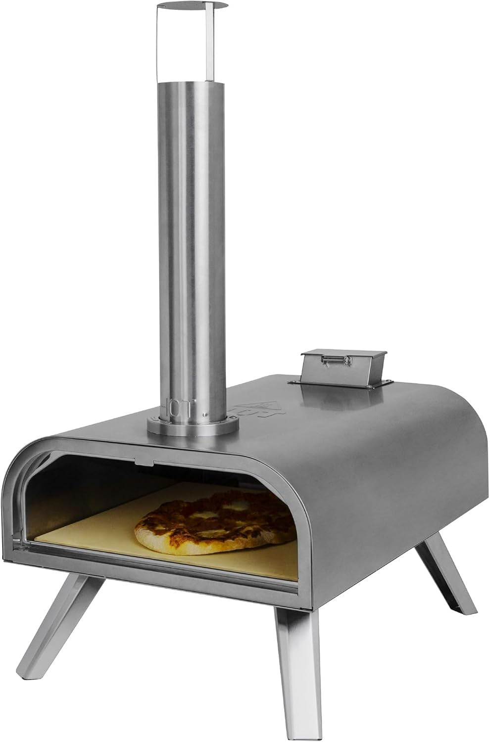 16" Wood Fired Outdoor Pizza Oven Stainless Steel BBQ Smoker Grill Portable