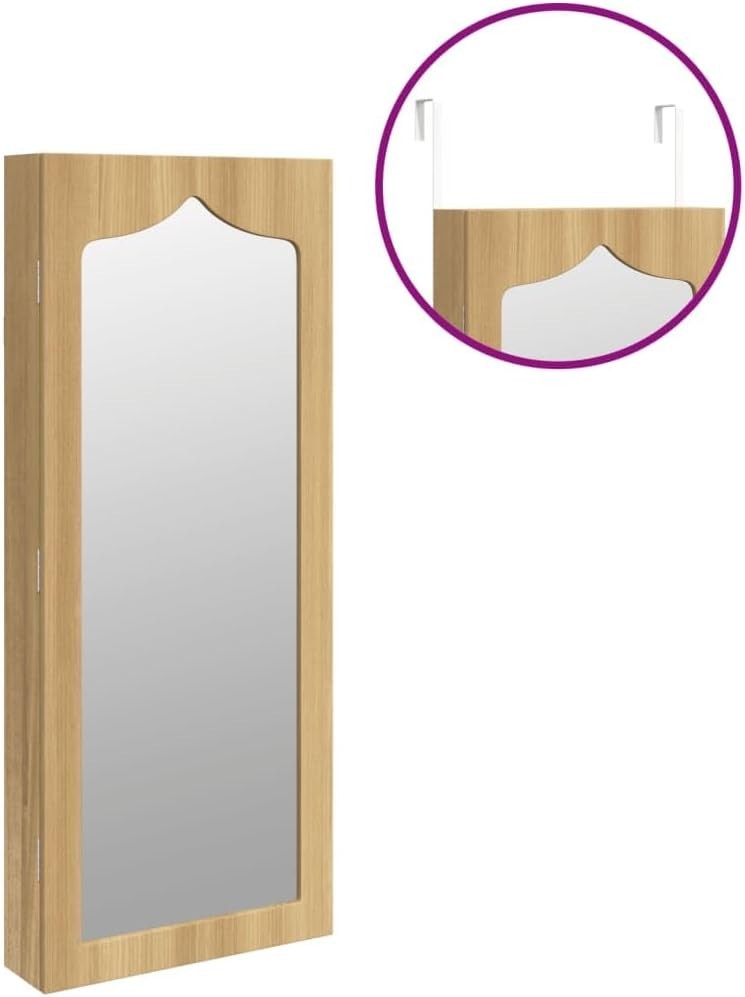 Wall Mounted Mirror Jewelry Cabinet Lockable Storage with Drawers 90cm