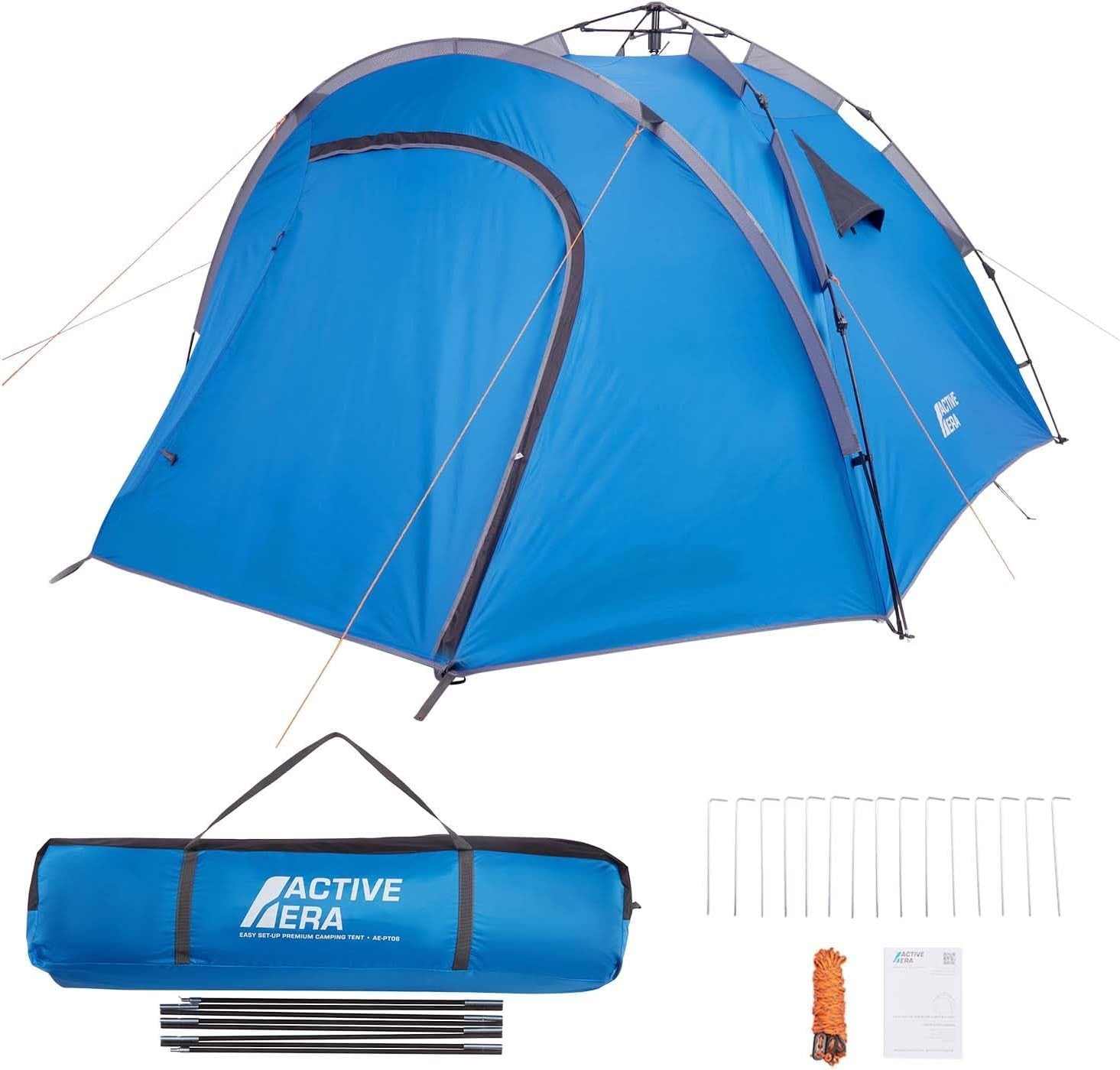 4-5 Person Waterproof Camping Tent with Porch Sewn Groundsheet 7220mm