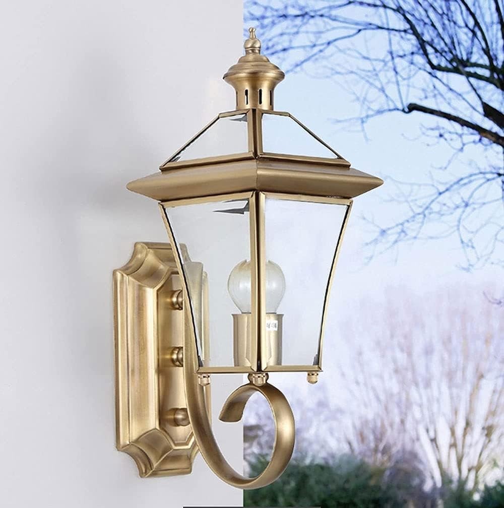 Copper Brass Outdoor Wall Sconce Light E27 Waterproof Vintage