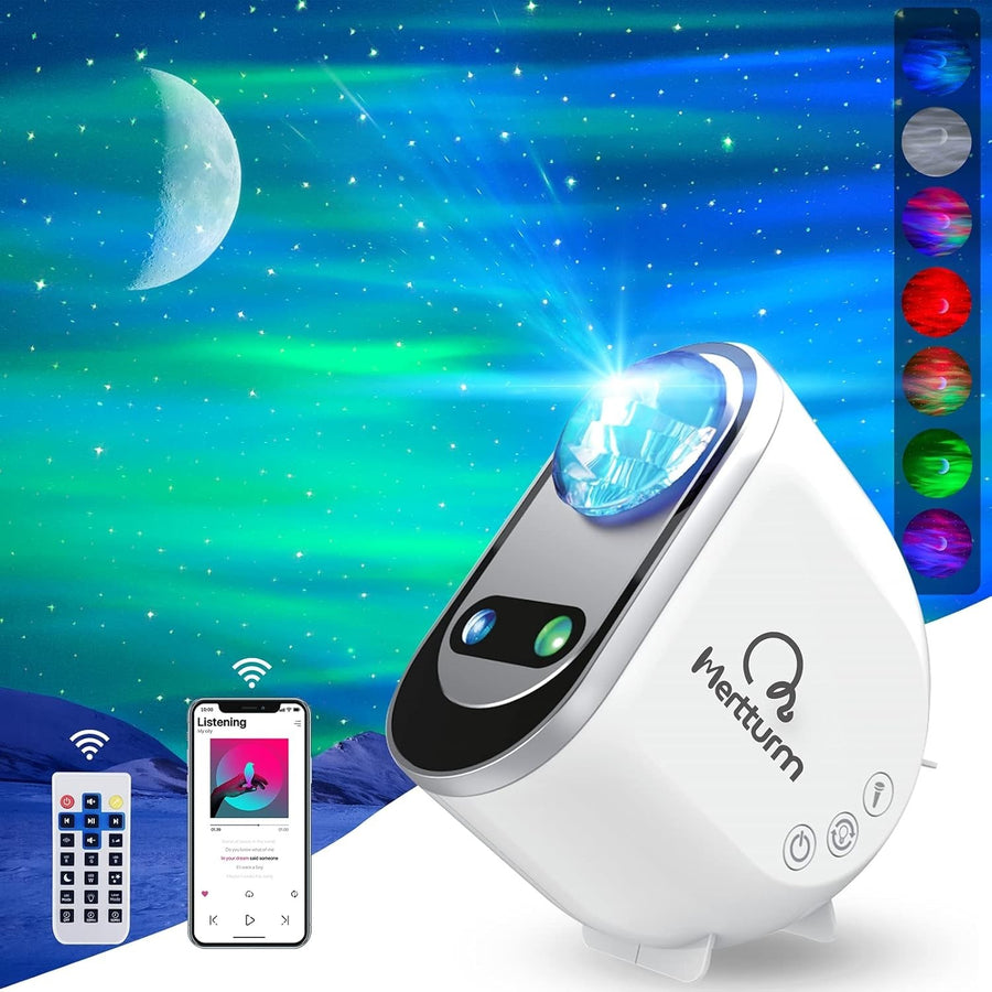 Galaxy Aurora Star Projector Bluetooth White Noise Moon Night Light RGBW