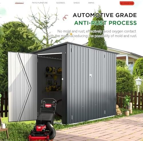 Heavy Duty Metal Bike Shed Lockable Waterproof Galvanised Outdoor Storage 7x4ft