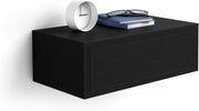 Floating Black Wall Bedside Table with Drawer – Modern Minimalist Nightstand