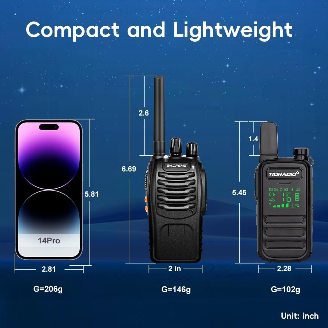 IP67 Waterproof Walkie Talkies 10 Pack PMR446 Long Range VOX Radio