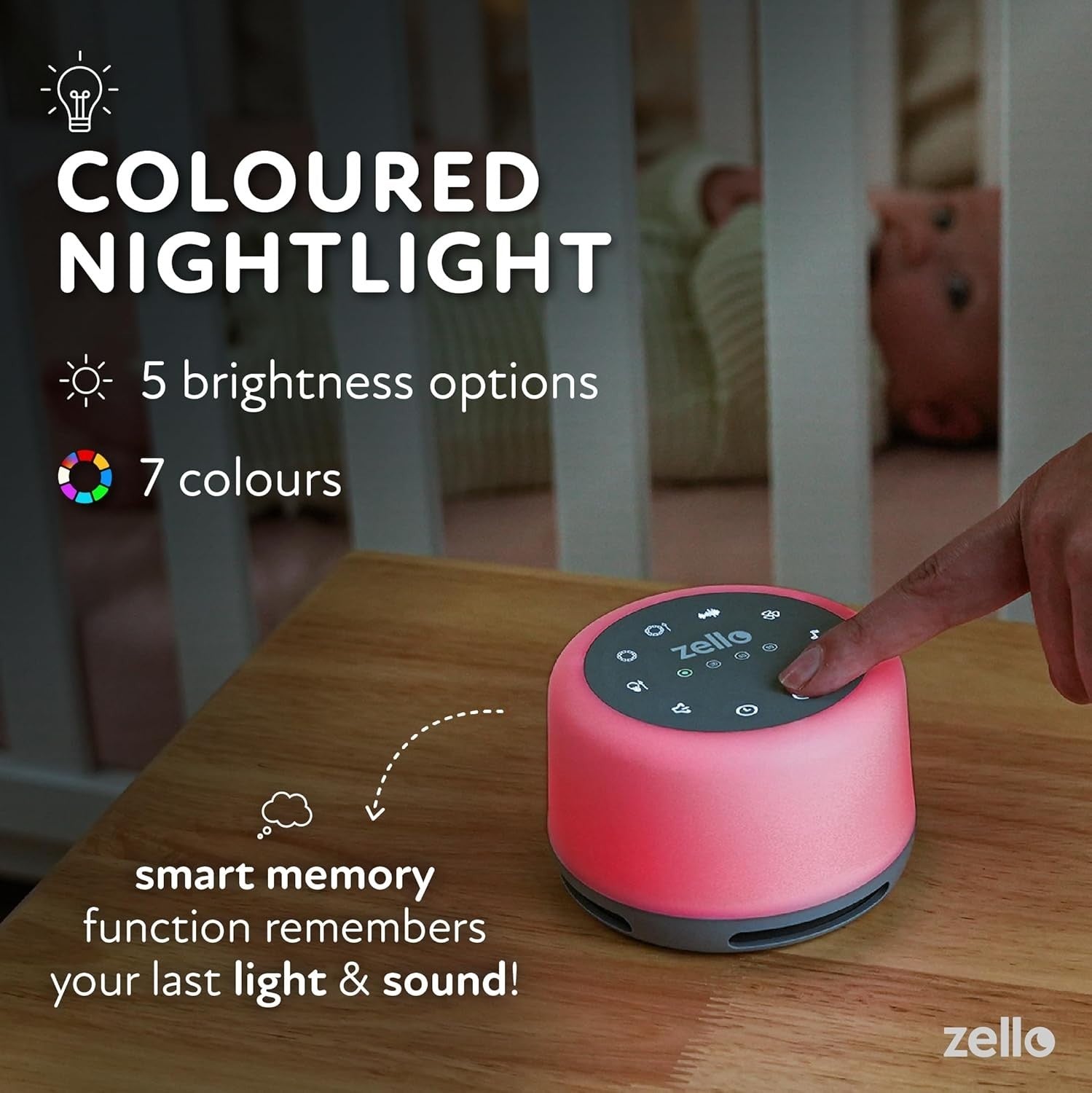 Iridescent Gem Noise Machine for Baby & Adult | 30 Soothing Sounds, Night Light