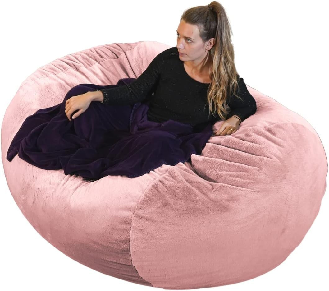Pink Giant Memory Foam Bean Bag Chair for Adults Kids Lounge Sofa Bed