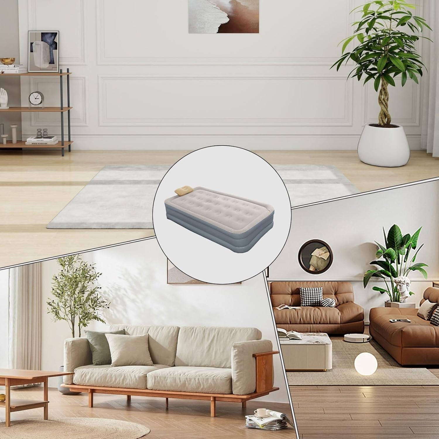Adult Inflatable Air Mattress with Built-in Pump | Portable Floor Bed
