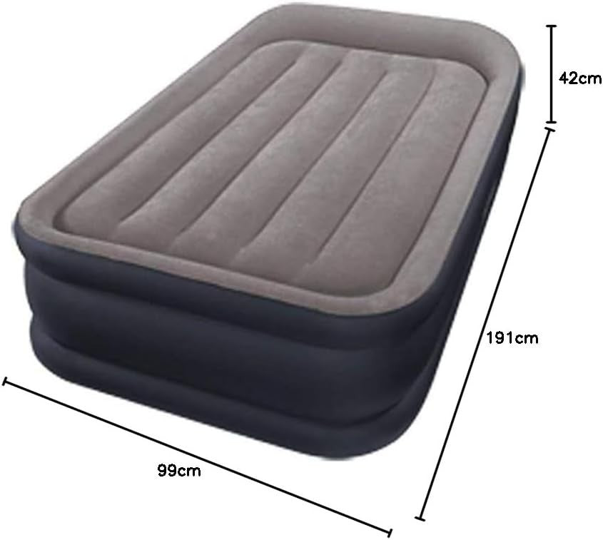 Twin Inflatable Air Mattress with Pillow Rest Fiber-Tech Quick Inflate 136kg Max