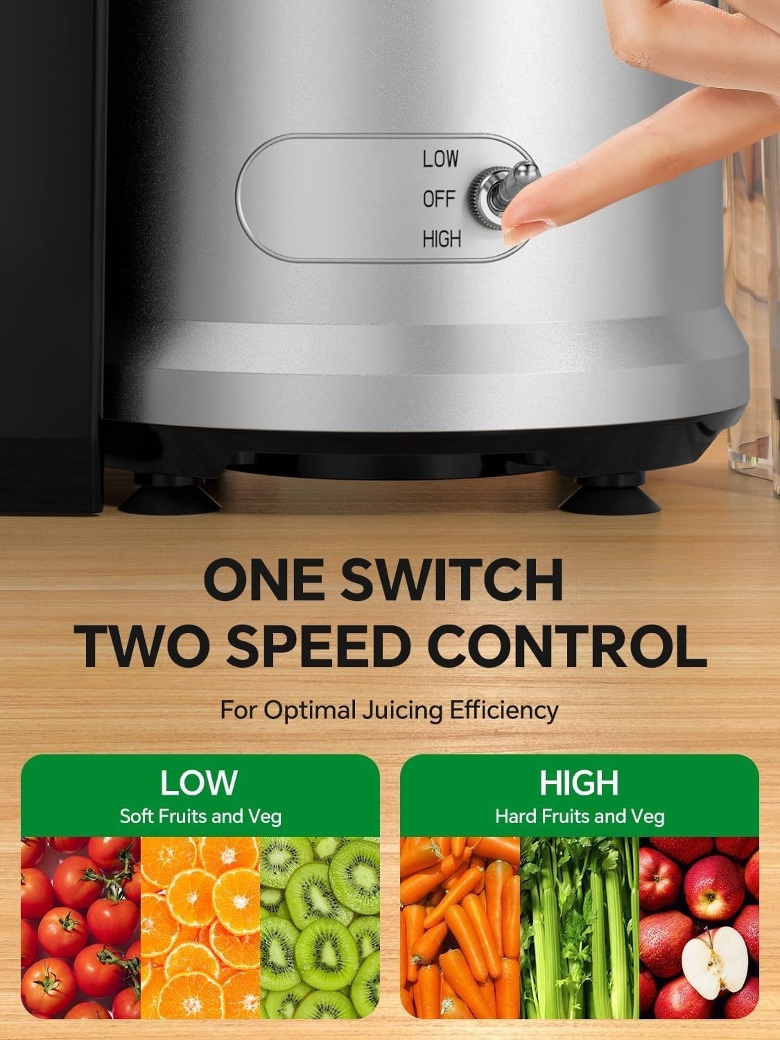 1200W Centrifugal Juicer 75mm Wide Chute Whole Fruit High Yield