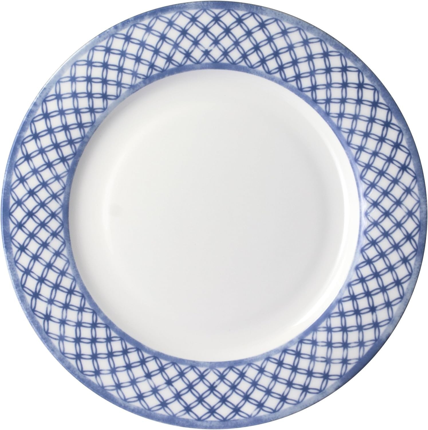 16pc Bone China Dinnerware Set Blue White Plates Bowls Mugs Chip Resistant