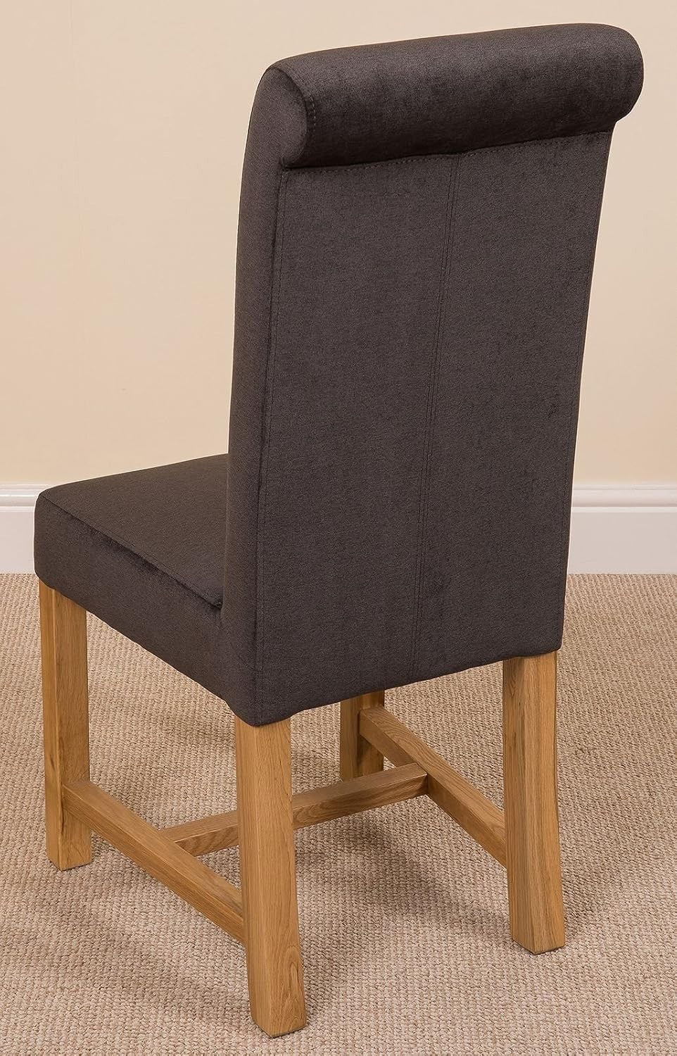 Solid Oak Dining Table & 4 Chairs Set | Compact Modern Design | Dark Grey