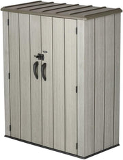 Vertical Garden Storage Shed 53 Cu Ft Waterproof Outdoor Tool Box Brown